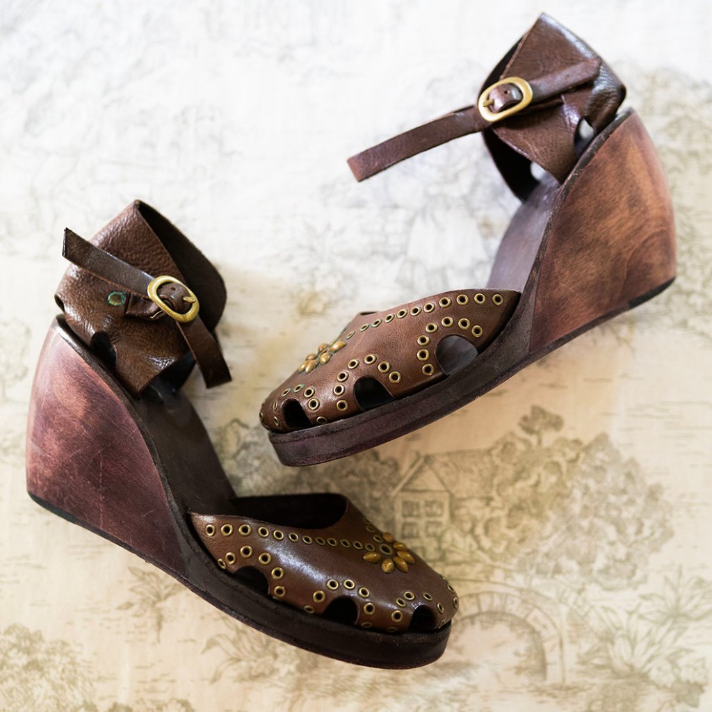 Calleen Cordero Women Size Us 75 Boho Wood Clogs Wedge Shoes 555 Leather Calleen Cordero Women Size Us 75 Boho Wood Clogs Wedge Shoes 555 Leather